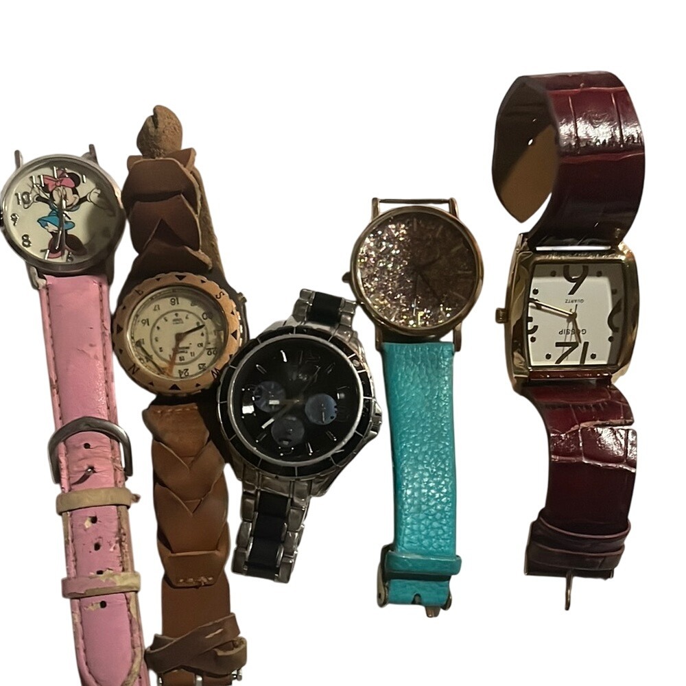 Lot of 5 Women's Fashion Watches Novelty Disney Minnie Mouse Watch‎